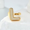 image:imageCicy Bell Initial Rings for Women 14k Gold Plated Cubic Zirconia Delicate Letter Chunky Statement Open Rings Gifts for HerLGold