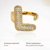 image:imageCicy Bell Initial Rings for Women 14k Gold Plated Cubic Zirconia Delicate Letter Chunky Statement Open Rings Gifts for HerLGold