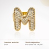 image:imageCicy Bell Initial Rings for Women 14k Gold Plated Cubic Zirconia Delicate Letter Chunky Statement Open Rings Gifts for HerMGold