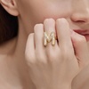 image:imageCicy Bell Initial Rings for Women 14k Gold Plated Cubic Zirconia Delicate Letter Chunky Statement Open Rings Gifts for HerMGold