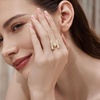 image:imageCicy Bell Initial Rings for Women 14k Gold Plated Cubic Zirconia Delicate Letter Chunky Statement Open Rings Gifts for HerMGold