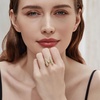 image:imageCicy Bell Initial Rings for Women 14k Gold Plated Cubic Zirconia Delicate Letter Chunky Statement Open Rings Gifts for HerMGold