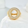 image:imageCicy Bell Initial Rings for Women 14k Gold Plated Cubic Zirconia Delicate Letter Chunky Statement Open Rings Gifts for HerOGold