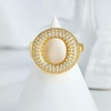 image:imageCicy Bell Initial Rings for Women 14k Gold Plated Cubic Zirconia Delicate Letter Chunky Statement Open Rings Gifts for HerOGold