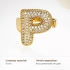 image:imageCicy Bell Initial Rings for Women 14k Gold Plated Cubic Zirconia Delicate Letter Chunky Statement Open Rings Gifts for HerPGold