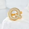 image:imageCicy Bell Initial Rings for Women 14k Gold Plated Cubic Zirconia Delicate Letter Chunky Statement Open Rings Gifts for HerQGold