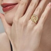 image:imageCicy Bell Initial Rings for Women 14k Gold Plated Cubic Zirconia Delicate Letter Chunky Statement Open Rings Gifts for HerQGold