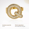 image:imageCicy Bell Initial Rings for Women 14k Gold Plated Cubic Zirconia Delicate Letter Chunky Statement Open Rings Gifts for HerQGold