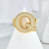 image:imageCicy Bell Initial Rings for Women 14k Gold Plated Cubic Zirconia Delicate Letter Chunky Statement Open Rings Gifts for HerQGold