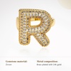 image:imageCicy Bell Initial Rings for Women 14k Gold Plated Cubic Zirconia Delicate Letter Chunky Statement Open Rings Gifts for HerRGold