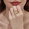 image:imageCicy Bell Initial Rings for Women 14k Gold Plated Cubic Zirconia Delicate Letter Chunky Statement Open Rings Gifts for HerRGold