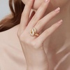 image:imageCicy Bell Initial Rings for Women 14k Gold Plated Cubic Zirconia Delicate Letter Chunky Statement Open Rings Gifts for HerSGold