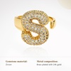 image:imageCicy Bell Initial Rings for Women 14k Gold Plated Cubic Zirconia Delicate Letter Chunky Statement Open Rings Gifts for HerSGold