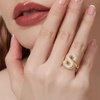 image:imageCicy Bell Initial Rings for Women 14k Gold Plated Cubic Zirconia Delicate Letter Chunky Statement Open Rings Gifts for HerSGold