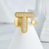 image:imageCicy Bell Initial Rings for Women 14k Gold Plated Cubic Zirconia Delicate Letter Chunky Statement Open Rings Gifts for HerTGold
