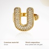 image:imageCicy Bell Initial Rings for Women 14k Gold Plated Cubic Zirconia Delicate Letter Chunky Statement Open Rings Gifts for HerUGold