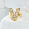 image:imageCicy Bell Initial Rings for Women 14k Gold Plated Cubic Zirconia Delicate Letter Chunky Statement Open Rings Gifts for HerVGold
