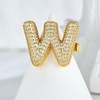 image:imageCicy Bell Initial Rings for Women 14k Gold Plated Cubic Zirconia Delicate Letter Chunky Statement Open Rings Gifts for HerWGold