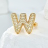 image:imageCicy Bell Initial Rings for Women 14k Gold Plated Cubic Zirconia Delicate Letter Chunky Statement Open Rings Gifts for HerWGold