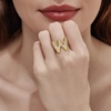 image:imageCicy Bell Initial Rings for Women 14k Gold Plated Cubic Zirconia Delicate Letter Chunky Statement Open Rings Gifts for HerWGold