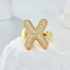 image:imageCicy Bell Initial Rings for Women 14k Gold Plated Cubic Zirconia Delicate Letter Chunky Statement Open Rings Gifts for HerXGold