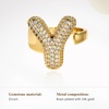 image:imageCicy Bell Initial Rings for Women 14k Gold Plated Cubic Zirconia Delicate Letter Chunky Statement Open Rings Gifts for HerYGold