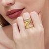 image:imageCicy Bell Initial Rings for Women 14k Gold Plated Cubic Zirconia Delicate Letter Chunky Statement Open Rings Gifts for HerZGold