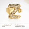 image:imageCicy Bell Initial Rings for Women 14k Gold Plated Cubic Zirconia Delicate Letter Chunky Statement Open Rings Gifts for HerZGold