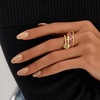 image:imageCicy Bell Interlocking Ring for Women 18k Gold Plated CZ Stack Ring SetStyle BGold