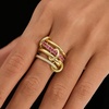 image:imageCicy Bell Interlocking Ring for Women 18k Gold Plated CZ Stack Ring SetStyle BGold
