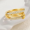 image:imageCicy Bell Interlocking Ring for Women 18k Gold Plated CZ Stack Ring SetStyle DGold