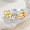 image:imageCicy Bell Interlocking Ring for Women 18k Gold Plated CZ Stack Ring SetStyle EGold