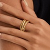 image:imageCicy Bell Interlocking Ring for Women 18k Gold Plated CZ Stack Ring SetStyle FGold