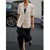 image:imageCicy Bell Womens Short Sleeve Blazer Oversized Business Lapel Suit JacketBeige