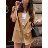 image:imageCicy Bell Womens Short Sleeve Blazer Oversized Business Lapel Suit JacketDark Khaki