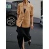 image:imageCicy Bell Womens Short Sleeve Blazer Oversized Business Lapel Suit JacketDark Khaki