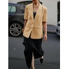 image:imageCicy Bell Womens Short Sleeve Blazer Oversized Business Lapel Suit JacketKhaki