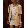 image:imageCicy Bell Womens Short Sleeve Blazer Oversized Business Lapel Suit JacketKhaki