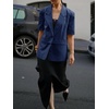 image:imageCicy Bell Womens Short Sleeve Blazer Oversized Business Lapel Suit JacketNavy