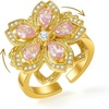 image:imageCicy Bell 18K Gold Plated Adjustable Flower Fidget Ring for WomenGold