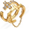 image:imageCicy Bell Cross Rings for Women 18K Gold Plated Stackable Adjustable RingsGold