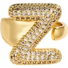 image:imageCicy Bell Initial Rings for Women 14k Gold Plated Cubic Zirconia Delicate Letter Chunky Statement Open Rings Gifts for HerZGold