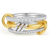image:imageCicy Bell Interlocking Ring for Women 18k Gold Plated CZ Stack Ring SetStyle EGold