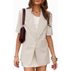 image:imageCicy Bell Womens Short Sleeve Blazer Oversized Business Lapel Suit JacketBeige