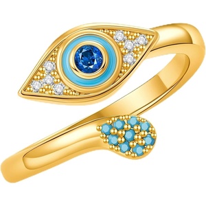 image:imageCicy Bell Evil Eye Rings For Women 18k Plated Dainty CZ Stackable Ring GiftGold