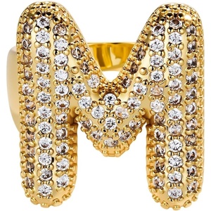 image:imageCicy Bell Initial Rings for Women 14k Gold Plated Cubic Zirconia Delicate Letter Chunky Statement Open Rings Gifts for HerMGold