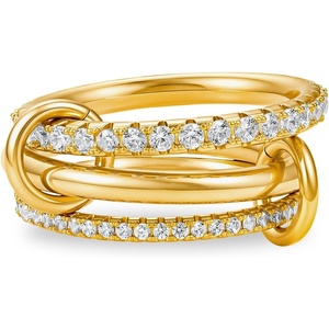 image:imageCicy Bell Interlocking Ring for Women 18k Gold Plated CZ Stack Ring SetStyle DGold