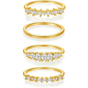 image:imageCicy Bell Stackable Rings for Women 18K Gold Plated Non Tarnish Ring SetGoldStyle A
