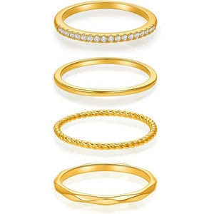 image:imageCicy Bell Stackable Rings for Women 18K Gold Plated Non Tarnish Ring SetGoldStyle B
