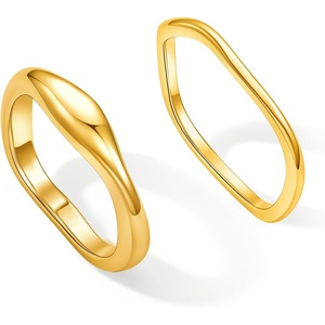 image:imageCicy Bell Stackable Rings for Women 18K Gold Plated Non Tarnish Ring SetGoldStyle D